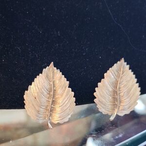 Vintage SilverLeaf Clip On Earrings